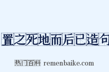 置之死地而后已造句是什么意思的图片